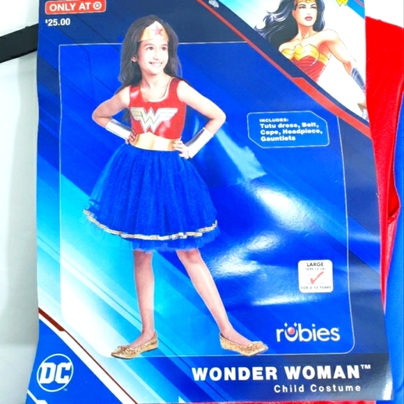 NWT Rubies Wonder Woman Halloween Costume Girls Large 12-14 - Picture 1 of 6